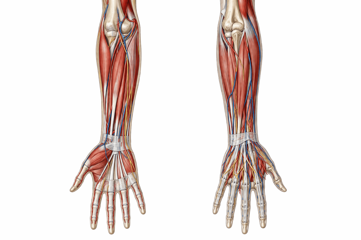 El ve kol hastalık bölgelerini gösteren anatomik çizim